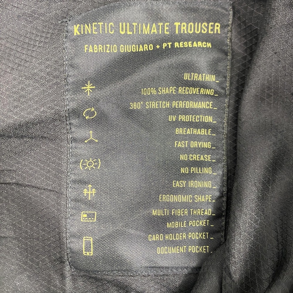 PT01 Pants Mens 44 Gray Kinetic Ultimate Trouser Stretch Travel Dress Pants